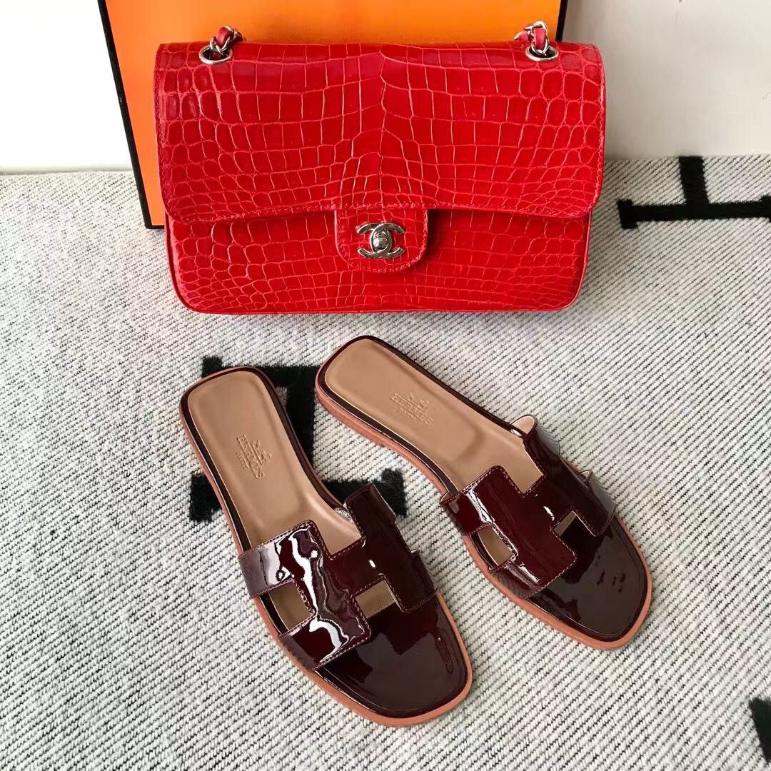 에르메스 올수공 오란 슬리퍼 샌들 페이던트 26